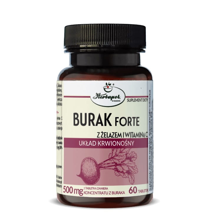 Herbapol Kraków Burak Forte z żelazem i witaminą C 60 tabletek