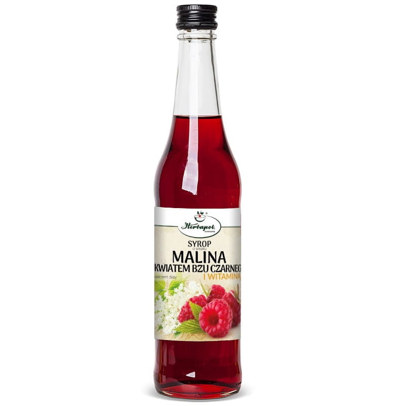 Herbapol Kraków Syrop Malina z kwiatem bzu czarnego z witaminą C 480ml