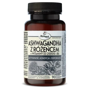Herbapol Kraków Ashwagandha z różeńcem + Witaminą D3 i B6 90 kapsułek