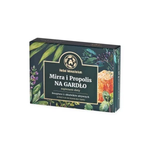 HERBAL MONASTERIUM Mirra i propolis na gardło bez cukru 24 tabletki