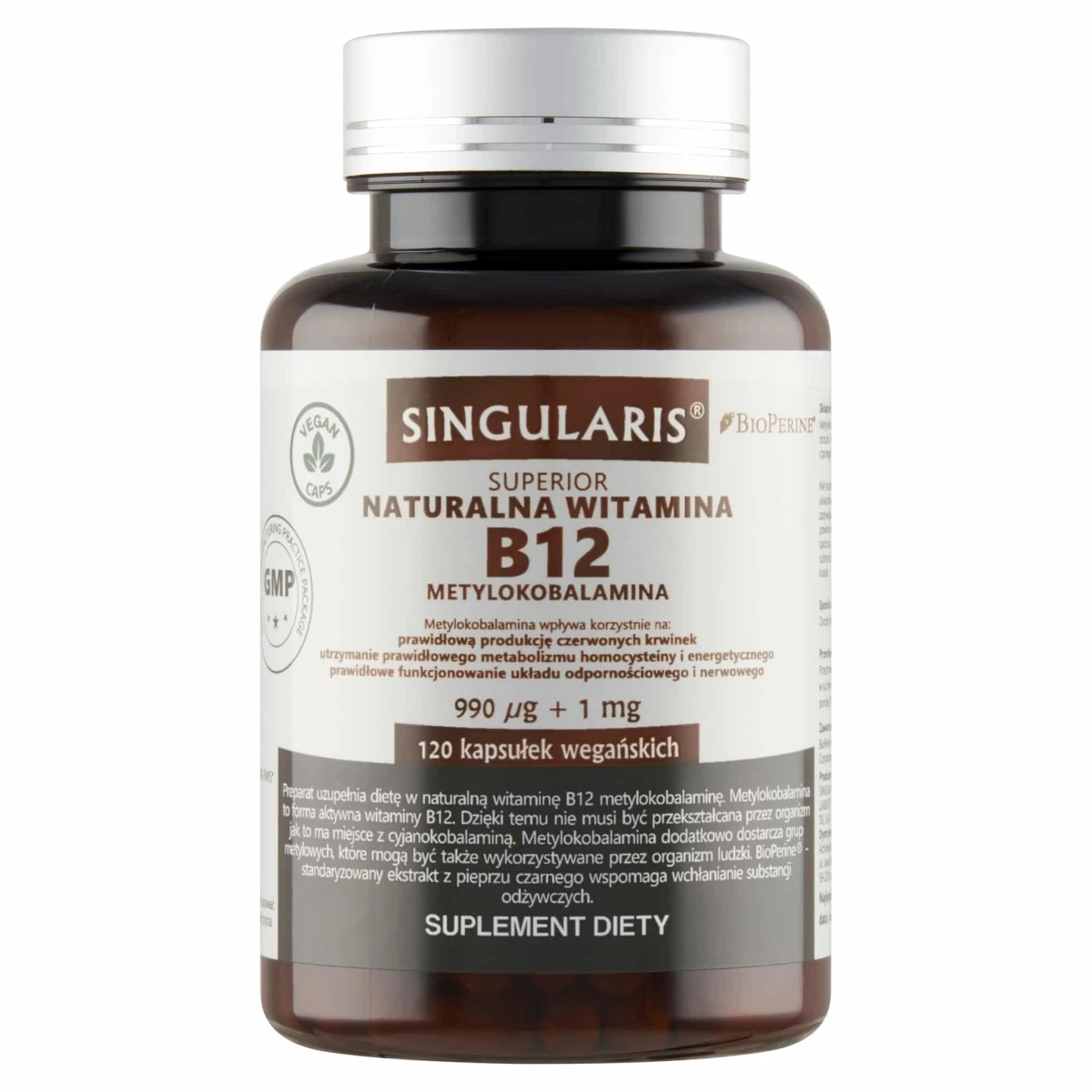 SINGULARIS Witamina B12 Metylokobalamina 120 kapsułek