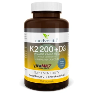 Medverita Witamina K2 MK7 200μg + D3 2000UI 120 kapsułek