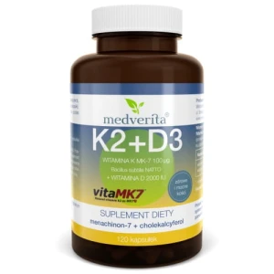 Medverita Witamina K2 MK7 100μg + D3 2000IU 120 kapsułek