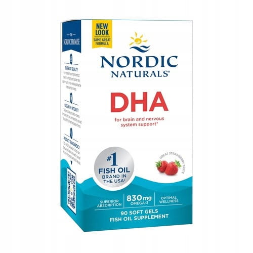Nordic Naturals DHA 830 mg strawberry 90 kapsułek