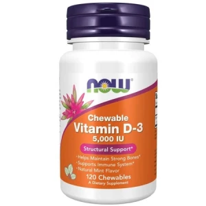 Now Foods Chewable Vitamin D-3 5000 IU 120 tabletek do żucia