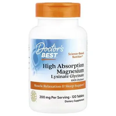 Doctor's Best High Absorption Magnesium 200mg 120 tabletek