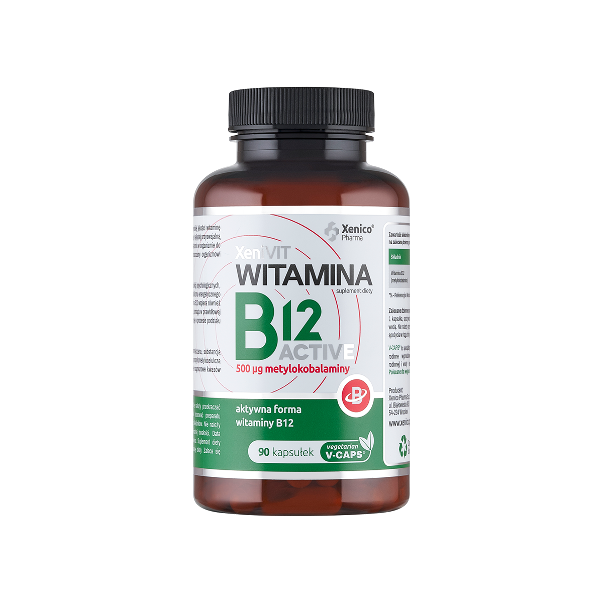 XENICO Xenivit Witamina B12 Active 500mcg 90 kapsułek