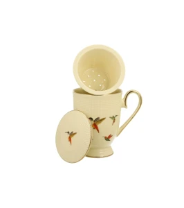 Kubek z zaparzaczem ECRU KOLIBRY 390 ml
