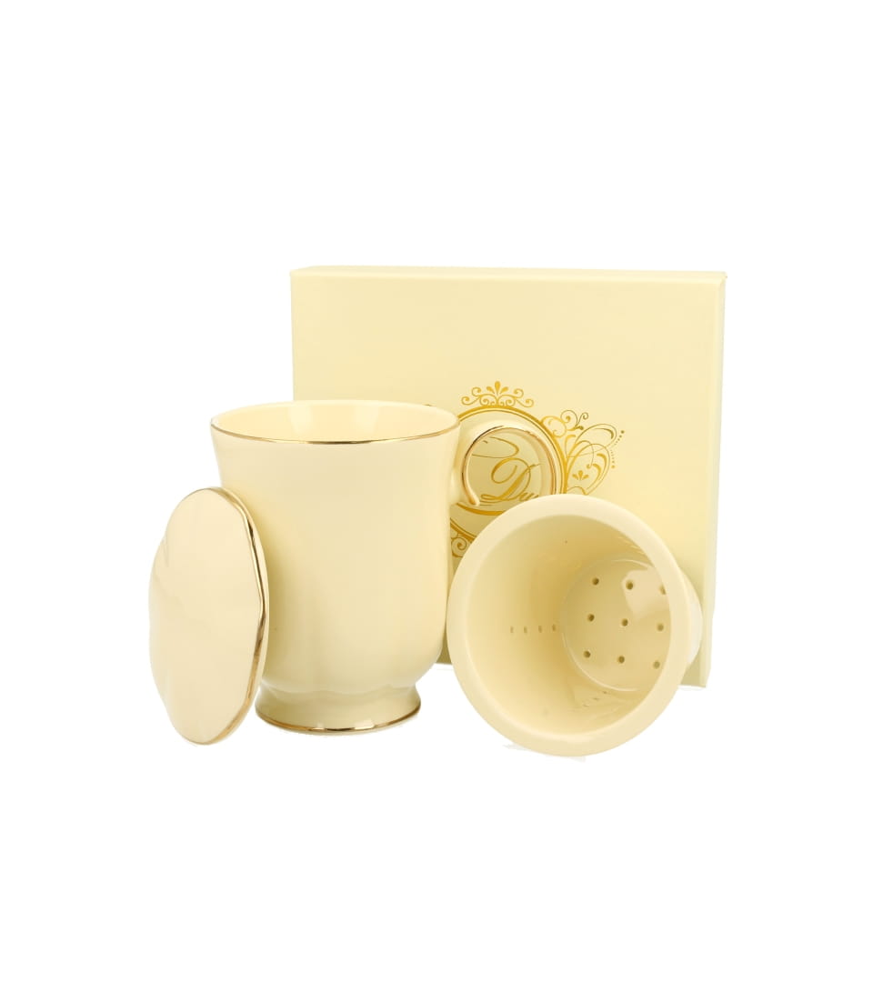 Ecru Kubek z zaparzaczem Clark Porcelana DUO