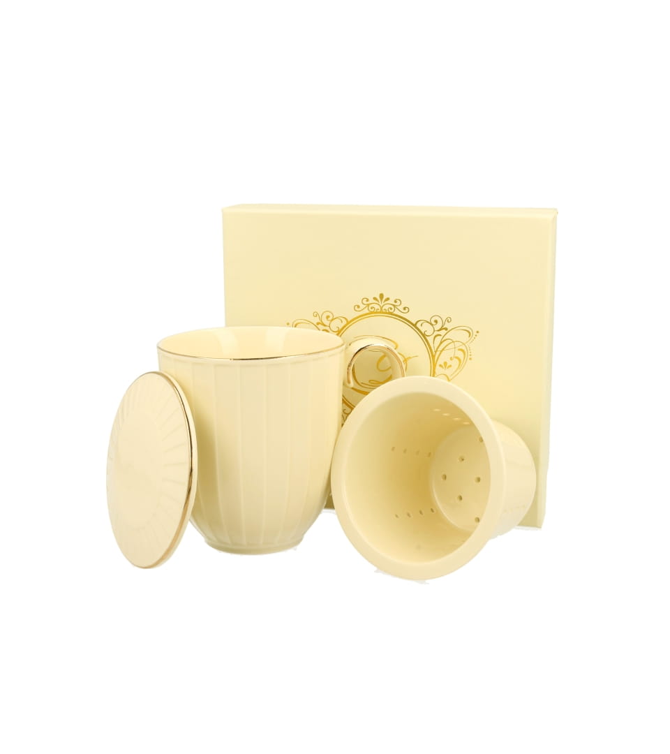 Ecru Kubek z zaparzaczem Nina Porcelana DUO 8490
