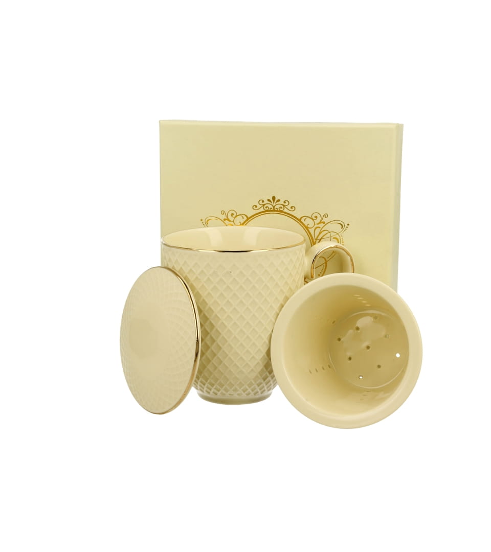 Ecru Kubek z zaparzaczem Vesper Porcelana DUO
