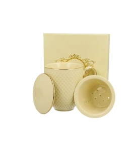 Ecru Kubek z zaparzaczem Vesper Porcelana DUO