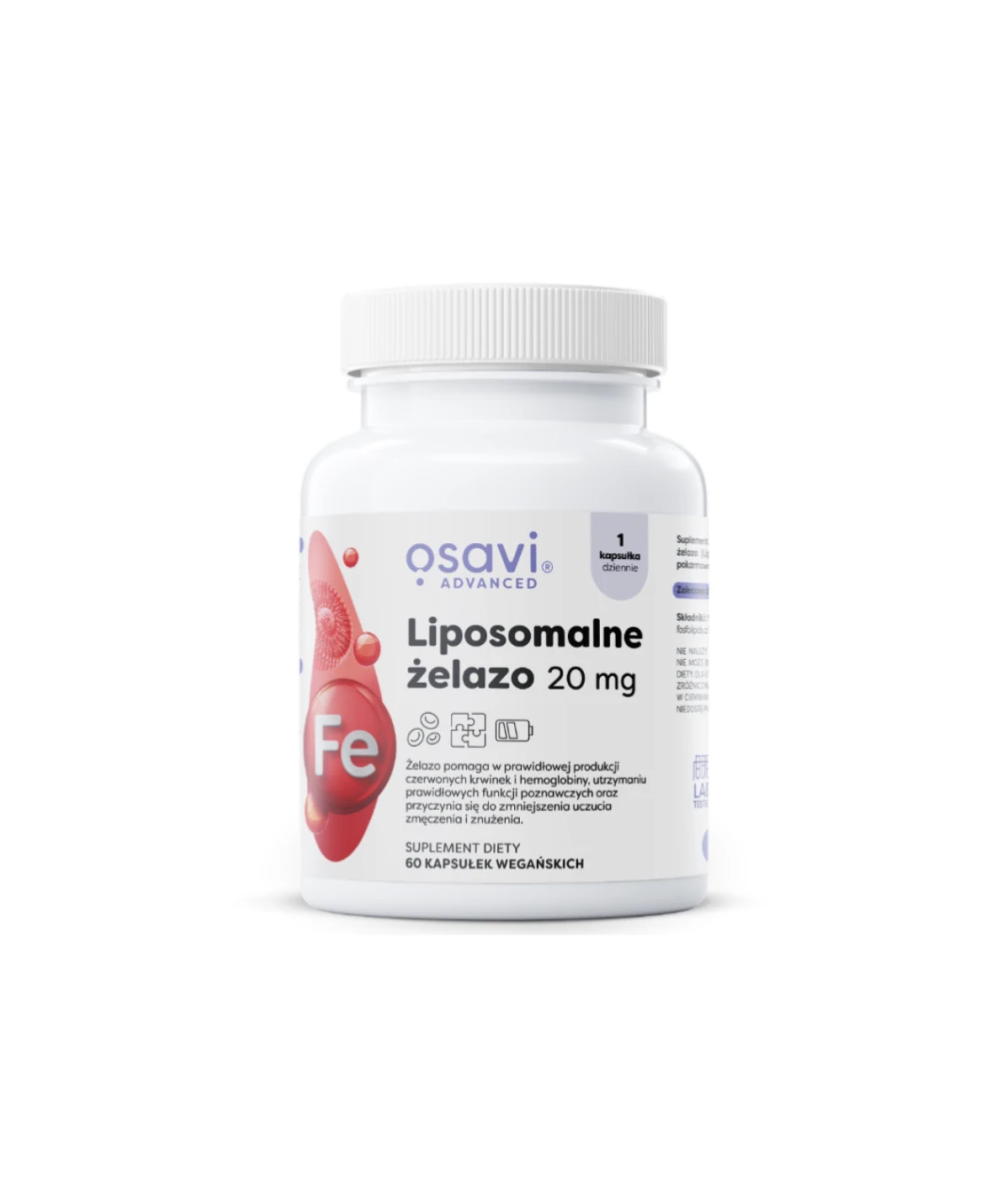 Osavi Liposomalne Żelazo 20mg 60 kapsułek