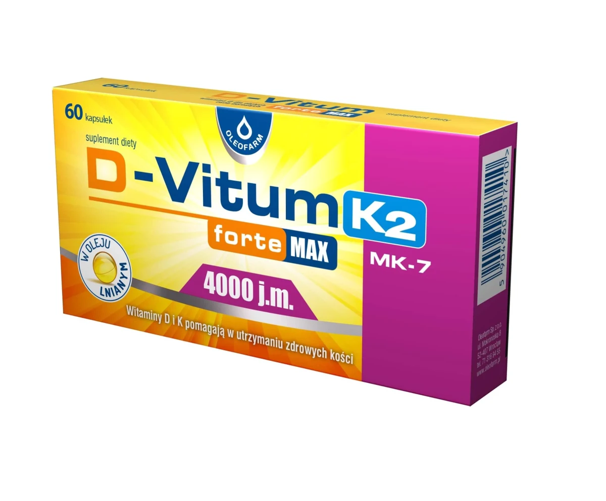 Oleofarm D-Vitum Forte Max 4000 + K2 60 kapsułek