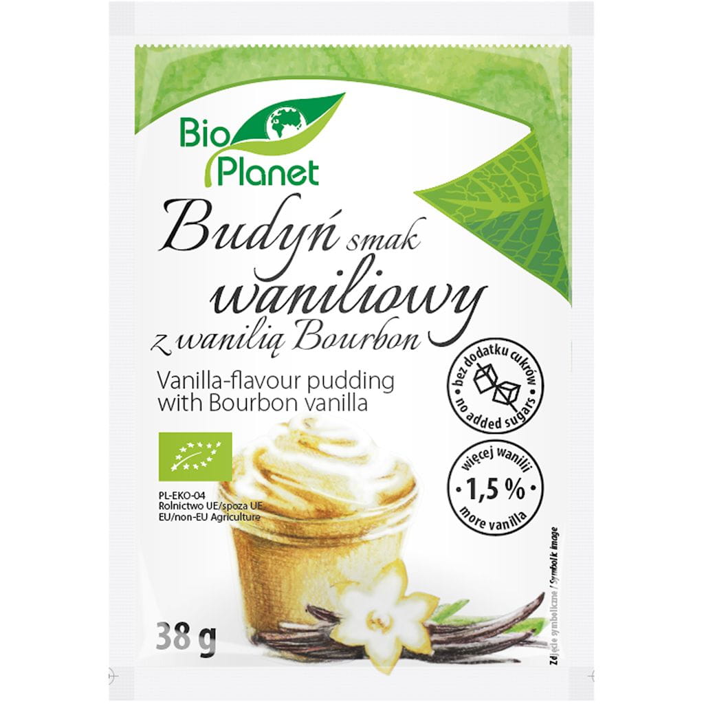 BIO PLANET Budyń o smaku waniliowym z wanilią bourbon Bio 38g