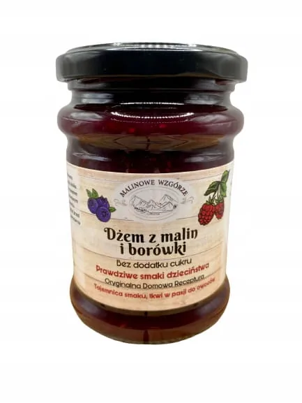 MALINOWE Dżem malina-borówka bez cukru 270g