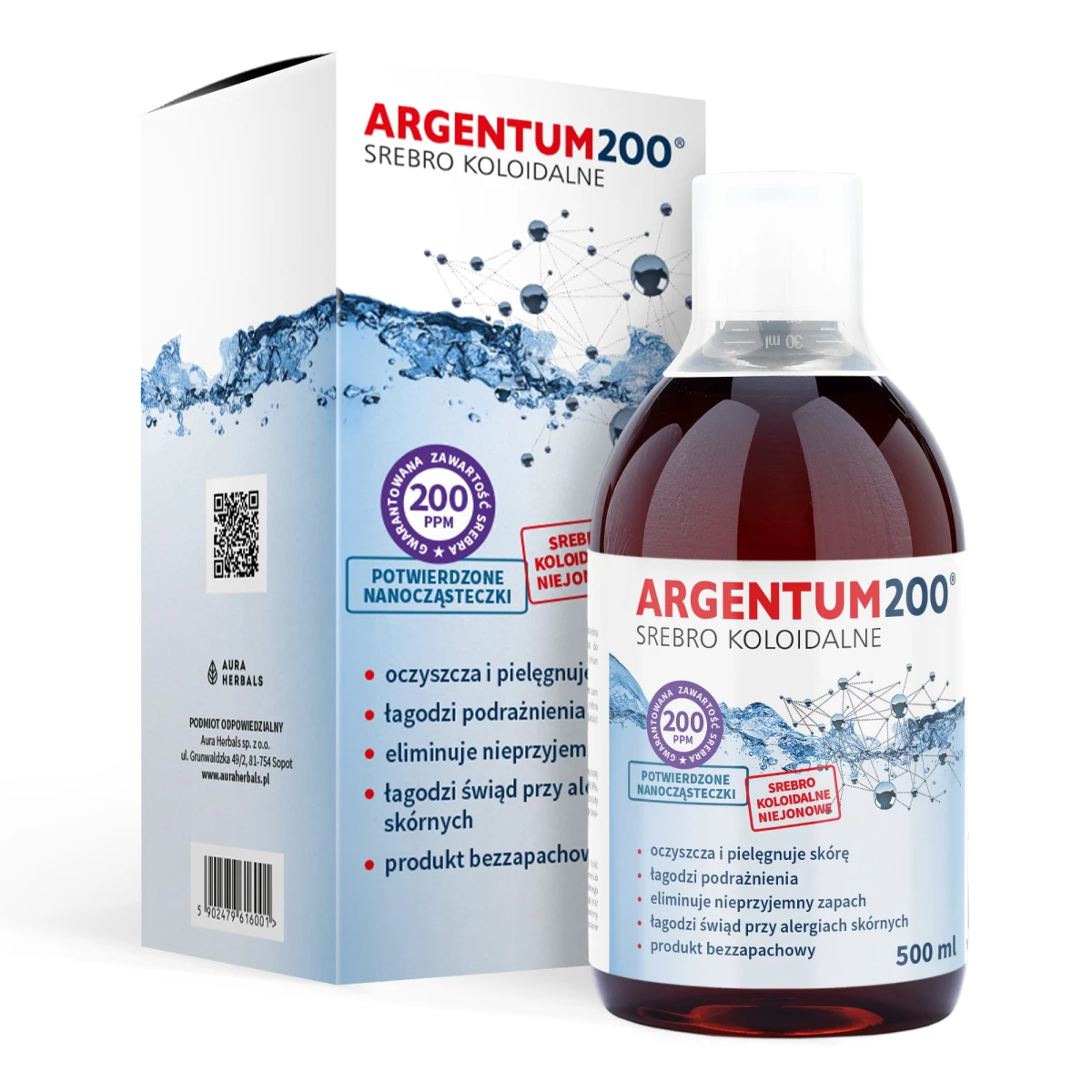 AURA Srebro Koloidalne 200 ppm 500 ml