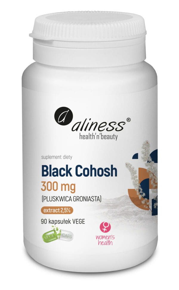 Aliness Black Cohosh 300 mg Pluskwica Groniasta 90 kapsułek
