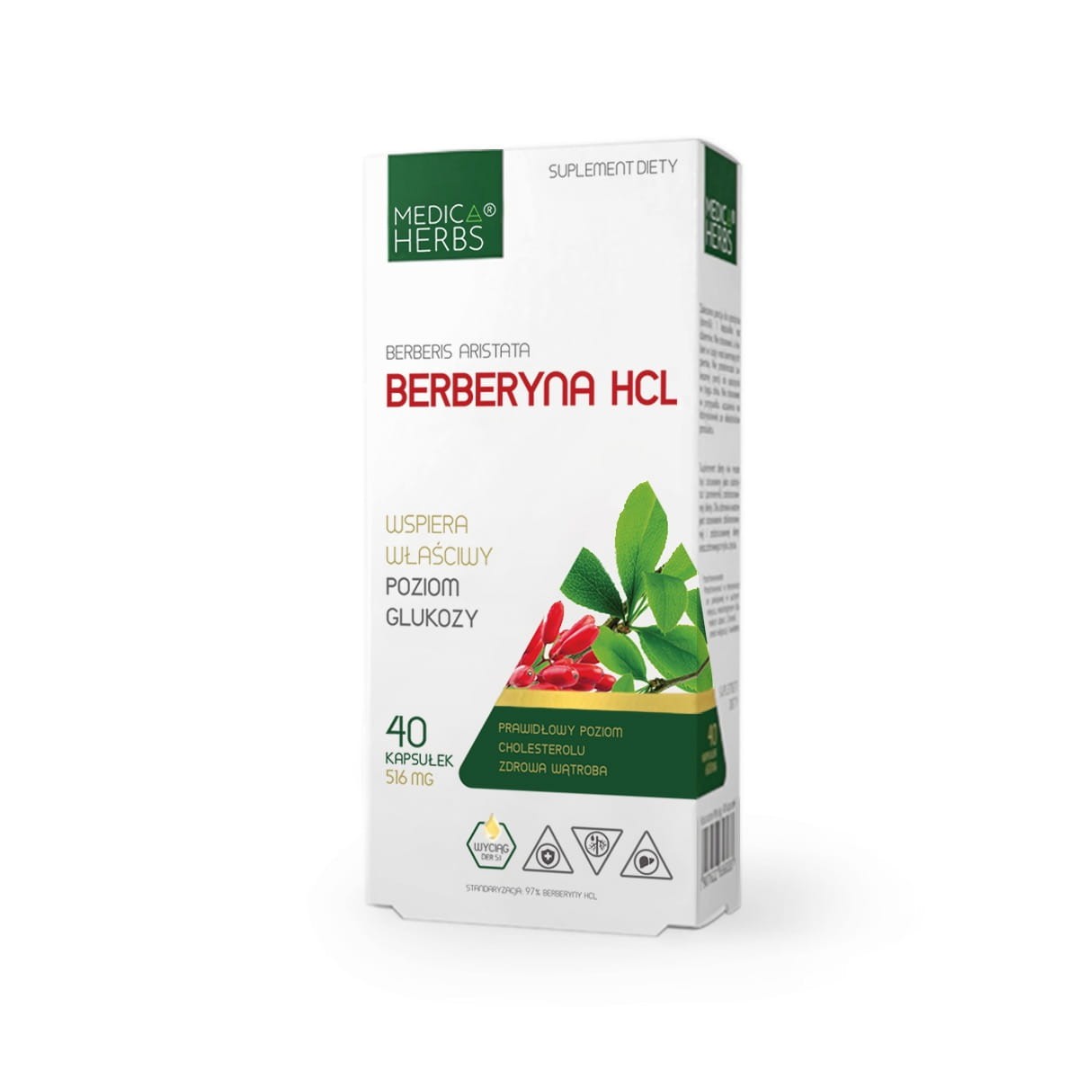 Medica Herbs Berberyna HCL 40 kapsułek