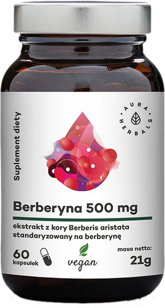 AURA HERBALS Berberyna 500mg 60 kapsułek