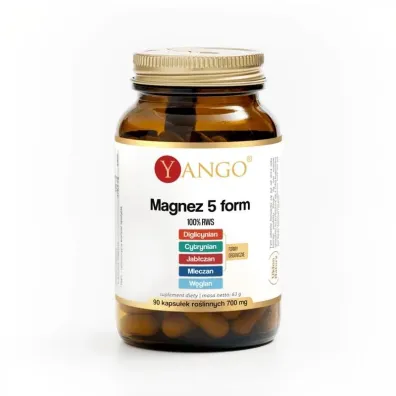 YANGO Magnez 5 Form (Diglicynian, Cytrynian, Węglan, Jabłczan, Mleczan) 90 kaps.