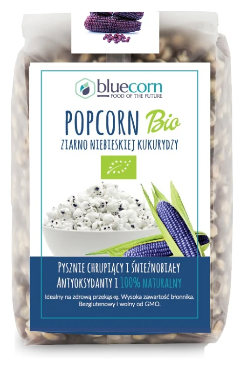 Bluecorn Popcorn z niebieskiej kukurydzy bezglutenowy BIO 350 g