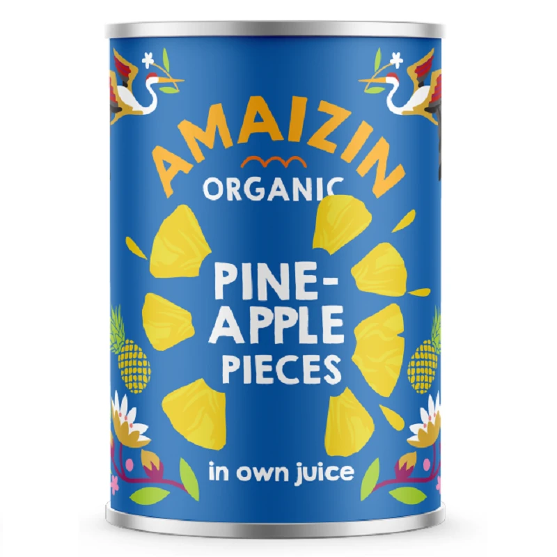 Amaizin Ananas kawałki w soku własnym BIO 400 g (250 g po odsączeniu)