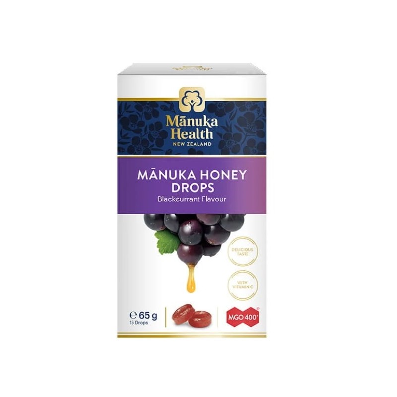 Cukierki z Miodem Manuka MGO400+ o smaku porzeczkowym 15 sztuk
