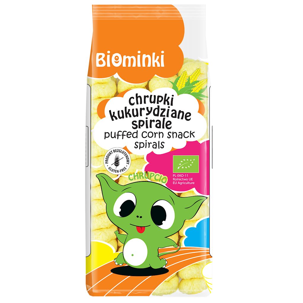 Chrupki kukurydziane spirale bezglutenowe bio 60 g BIOMINKI