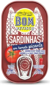 Sardynki portugalskie w pikantnym sosie pomidorowym 120g