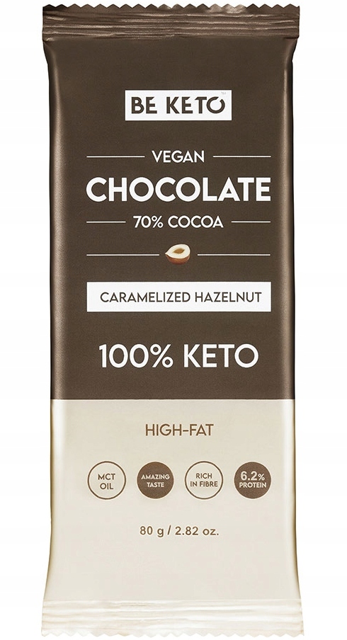BE KETO Czekolada MCT orzech laskowy 80g