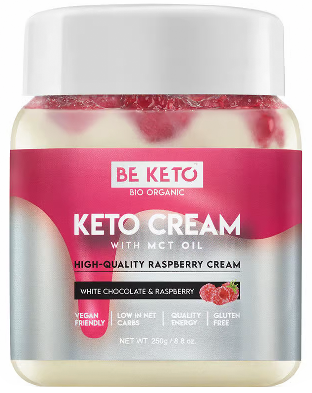 BE KETO Krem™ Biała Czekolada & Malina 250g