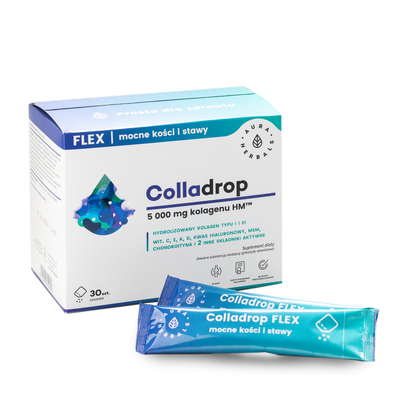 AURA HERBALS Colladrop Flex kolagen morski 30 saszetek