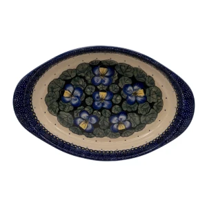 Półmisek owalny niebieskie bratki - Ceramika Bolesławiec Zakłady Ceramiczne