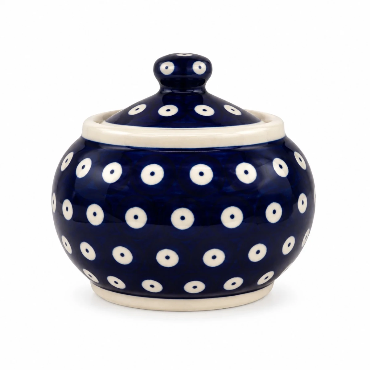 Cukiernica z pokrywą D-42 kropki - Ceramika Bolesławiec Zakłady Ceramiczne