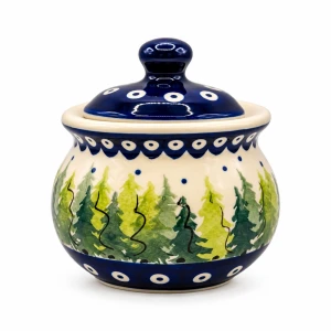Cukiernica beczułka z pokrywką 250 ml choinki - Ceramika Bolesławiec Zakłady Ceramiczne