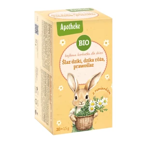 APOTHEKE Herbatka bajkowa dla dzieci BIO ślaz dziki, dzika róża, prawoślaz i rumianek 20 saszetek (30 g)