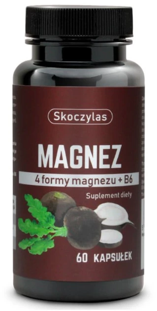 Skoczylas Magnez 4 formy + B6 czarna rzepa 60 kapsułek