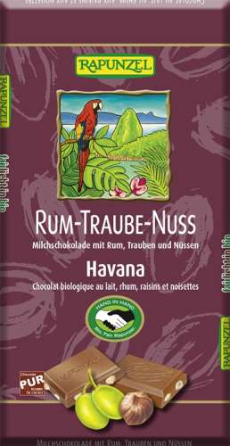 RAPUNZEL Czekolada mleczna z rodzynkami rumem i orzechami 100g