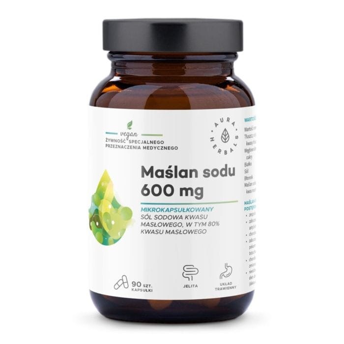 AURA HERBALS Maślan sodu mikrokapsułkowany 600mg 90 kapsułek
