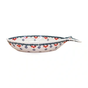 Salaterka ryba mała 23 × 8,5 cm gile - Ceramika Bolesławiec Manufaktura