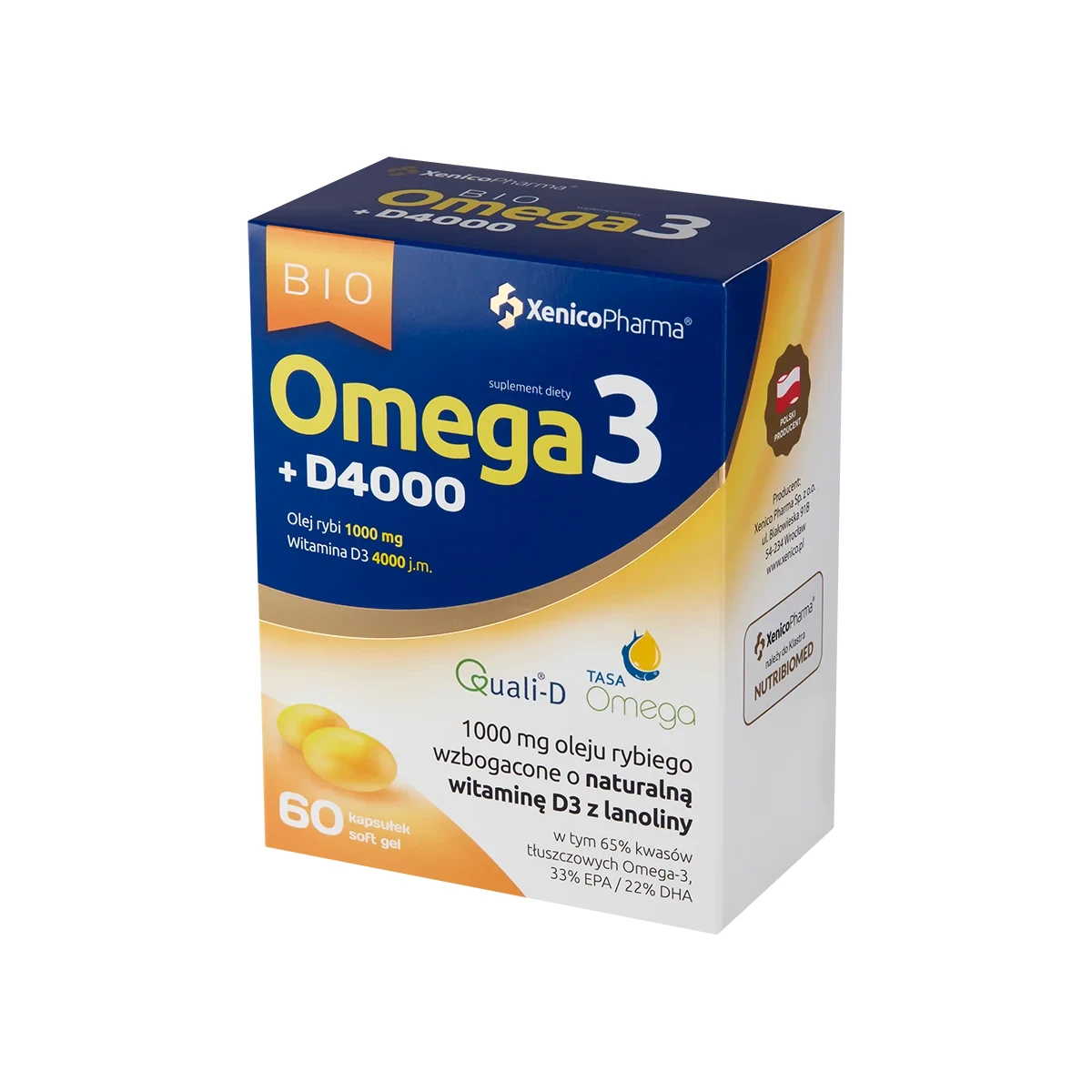 Xenico Bio Omega 3 + D3 4000 60 kapsułek