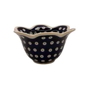 Miska kwiatowa 14 cm D-42 kropki - Ceramika Bolesławiec Zakłady Ceramiczne