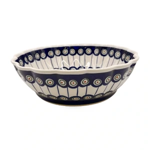 Miska 24,5 cm D-8 pawie oczko - Ceramika Bolesławiec Zakłady Ceramiczne