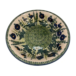 Miska na makaron 22 cm niebieskie kwiaty - Ceramika Bolesławiec Zakłady Ceramiczne