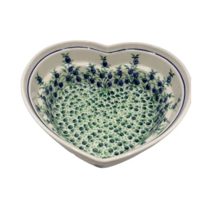 Salaterka serce D-1208 borówki - Ceramika Bolesławiec Zakłady Ceramiczne