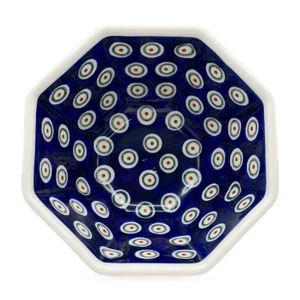 Miska ośmiokątna 14 cm D-8 pawie oczko - Ceramika Bolesławiec Zakłady Ceramiczne