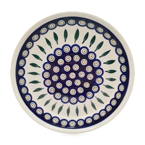 Miska 24,5 cm D-56 pawie oczko liść - Ceramika Bolesławiec Zakłady Ceramiczne