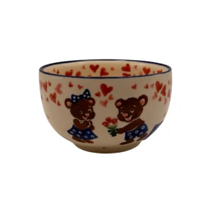 Miska 400 ml misie i czerwone serca - Ceramika Bolesławiec Zakłady Ceramiczne