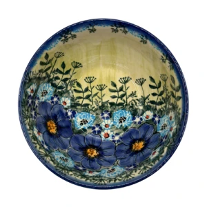 Miska 16 cm niebieskie kwiaty - Ceramika Bolesławiec Zakłady Ceramiczne